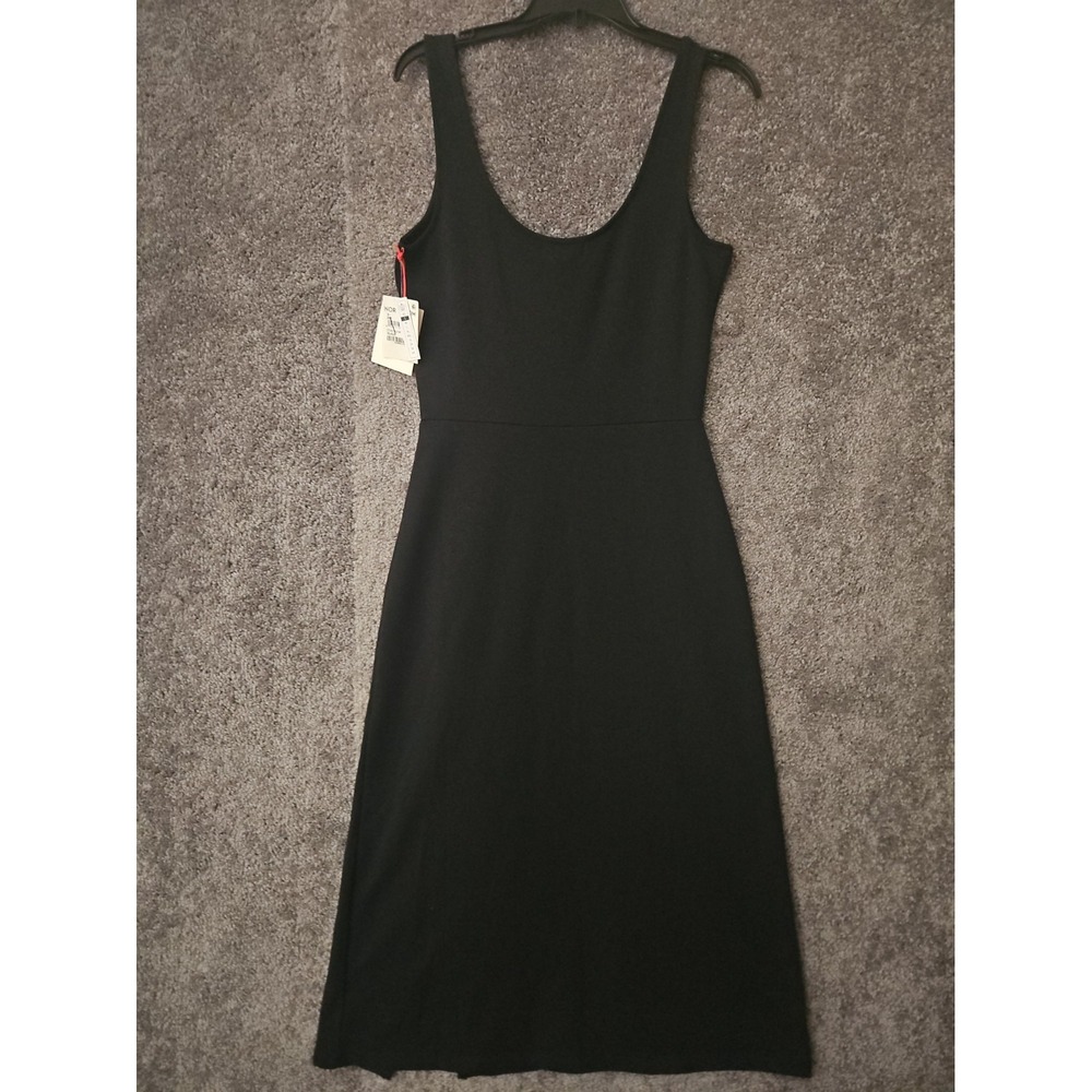 NWT Open Edit Womens Black Stretch Midi Tank Style Dress SMALL - Picture 5 of 6